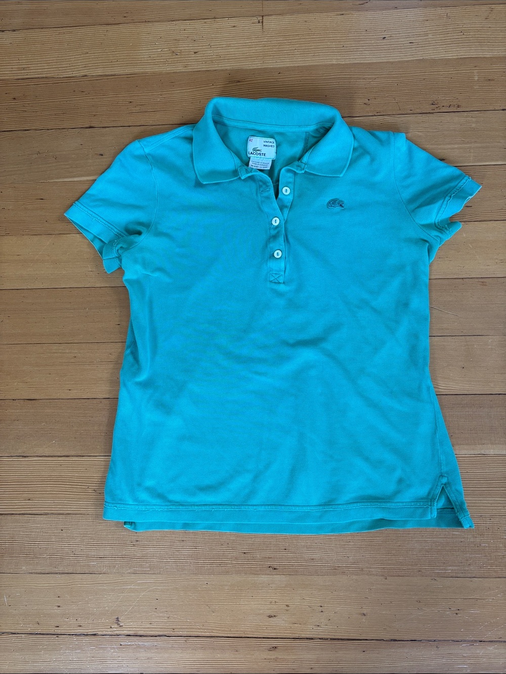 Lacoste Women's Short Sleeve Polo in Sea foam Green, size 42